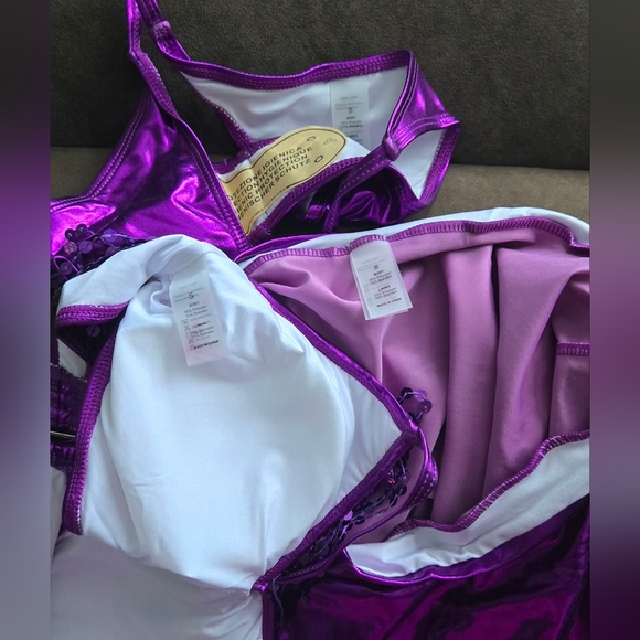 Shimmering Purple Bikini Set - Festival/Rave Outfit #765 - Picture 4 of 9